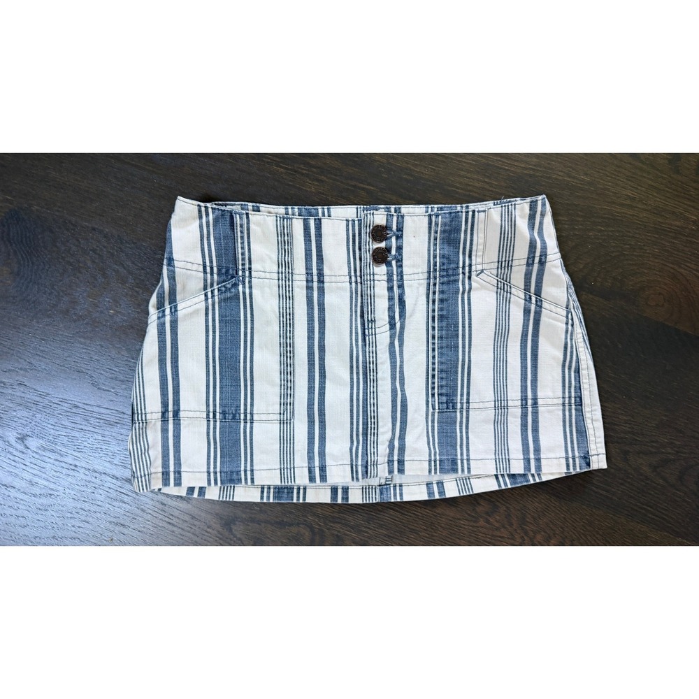 Abercrombie & Fitch Striped Mini  Micro Skirt Low Rise Sz 00 Y2K retro nautical